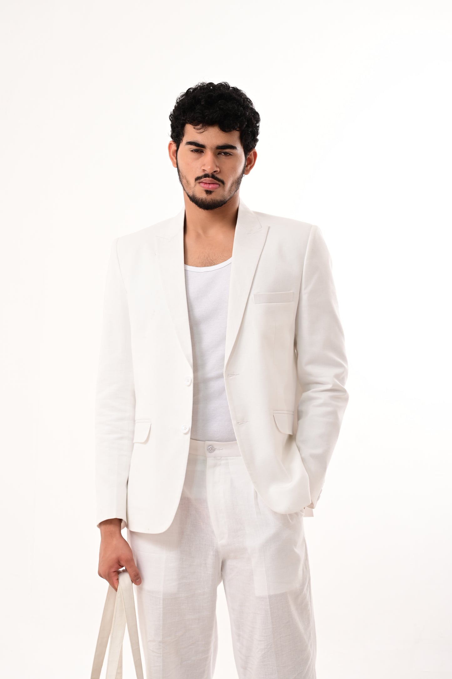 Linen-blended blazer