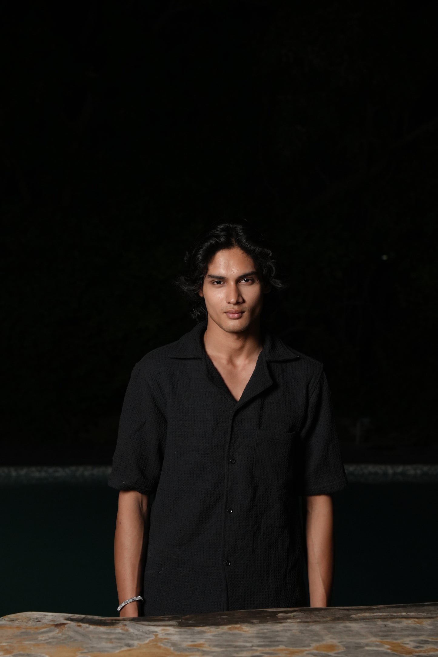Black textured shirt
