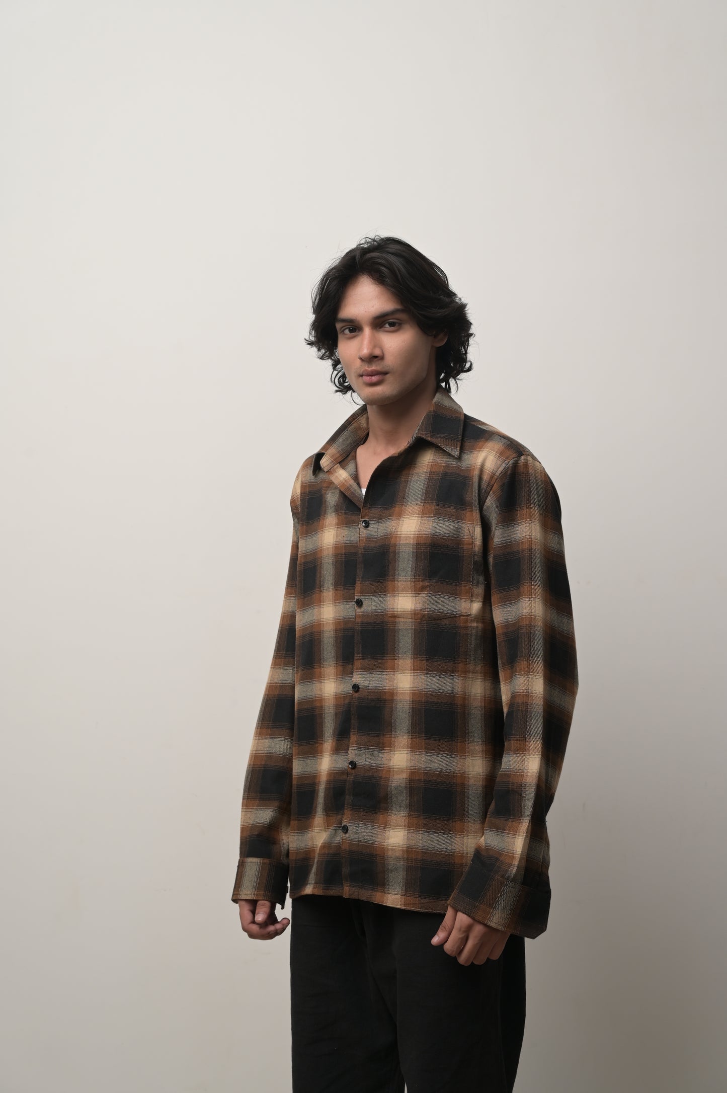 Brown check shirt