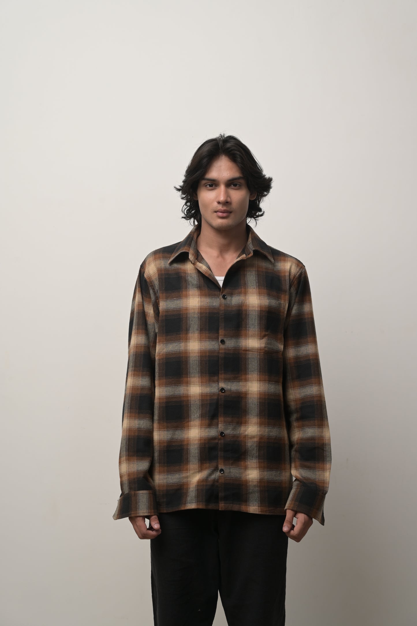 Brown check shirt