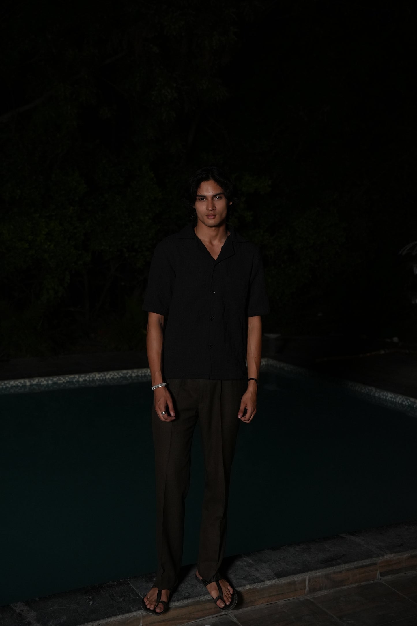 Black textured shirt