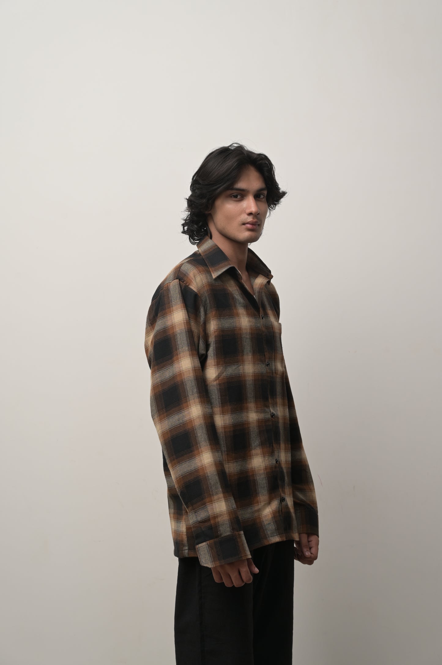 Brown check shirt