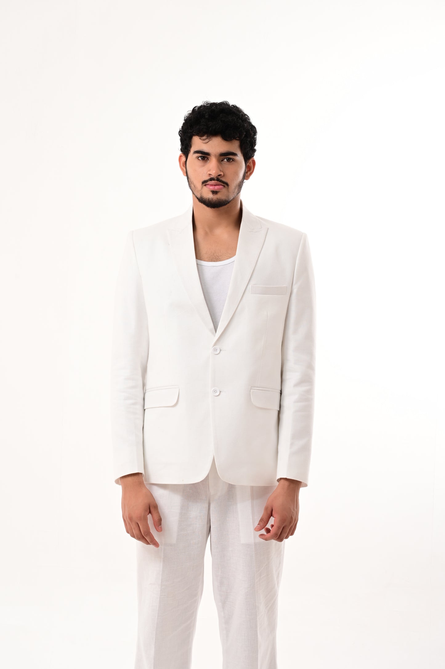 Linen-blended blazer