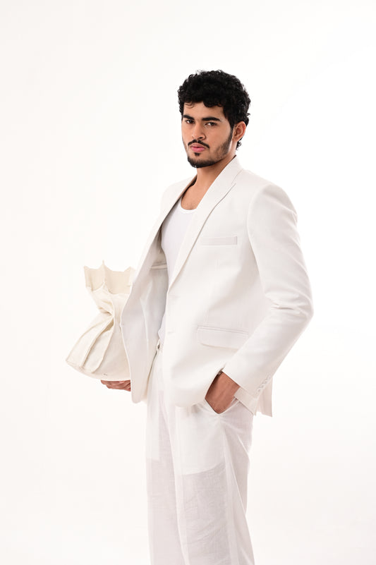 Linen-blended blazer