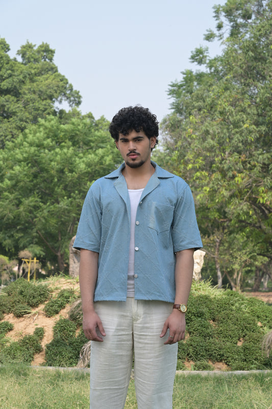 Blue denim shirt